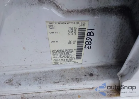 2020 Nissan Altima Sr Fwd из США, поврежденный, VIN 1N4BL4CV9LN308828